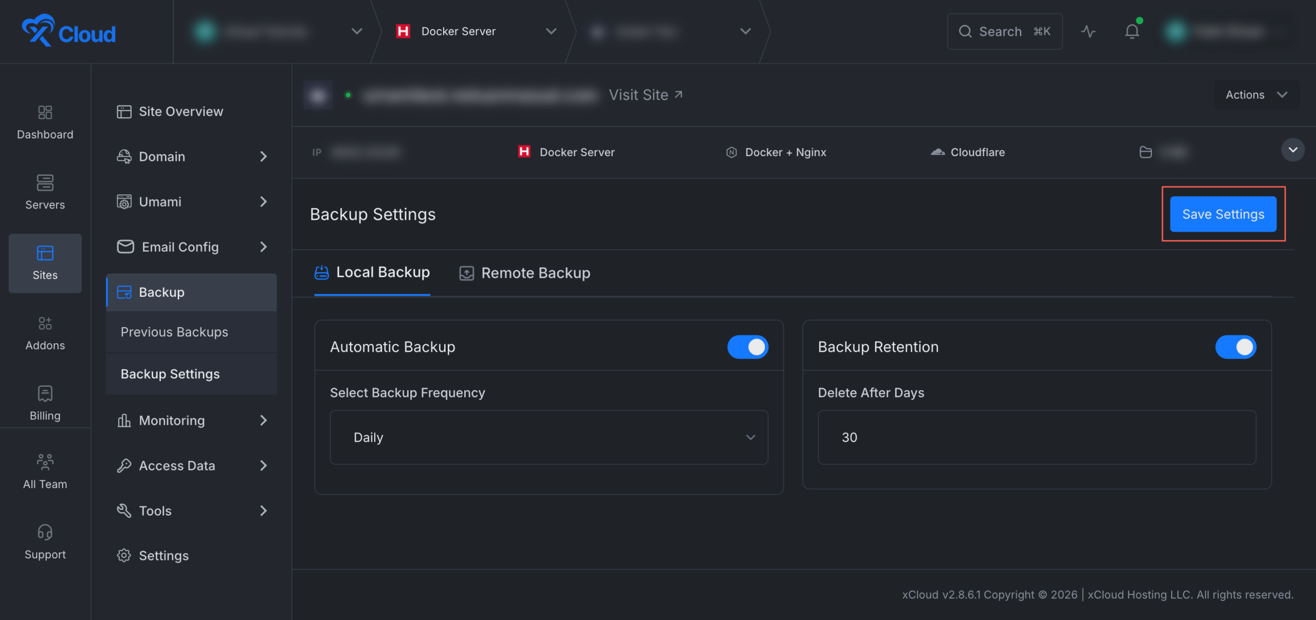 Configure Scheduled Local Backups